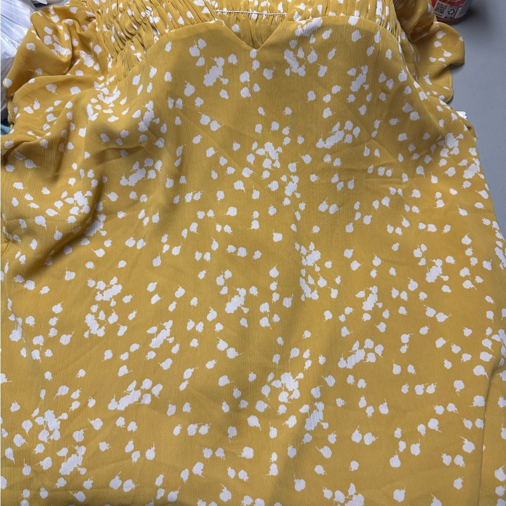 Amazon Yellow and‎ White Printed Women’s Blouse